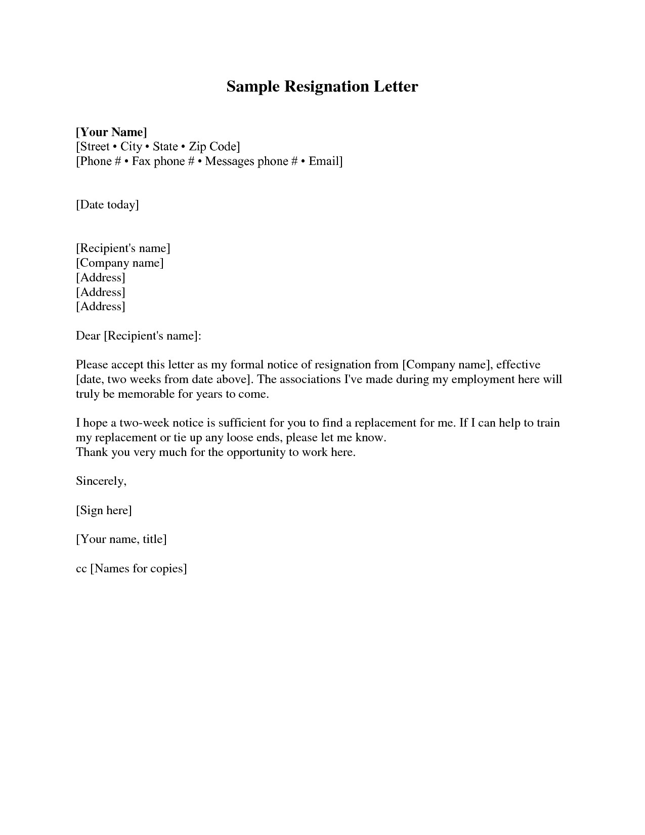 Free Resignation Letter Template Microsoft Word Download - Resignation Letter Examples 2 Weeks Notice Acurnamedia