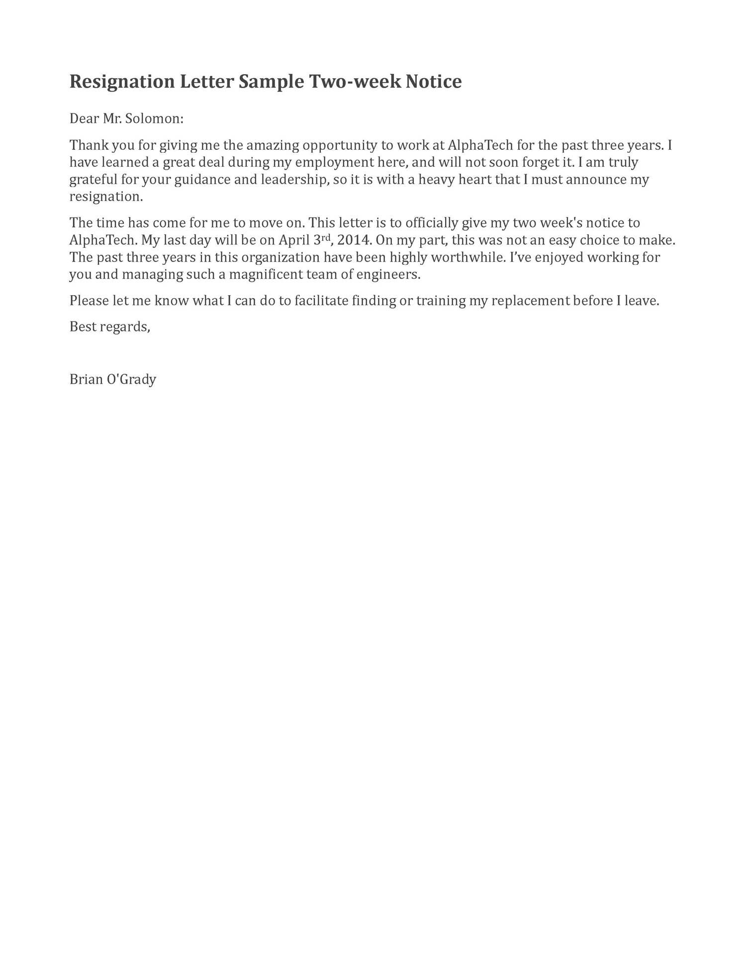 2 Week Resignation Letter Template - Resignation Letter Sample 2 Weeks Notice Google Search