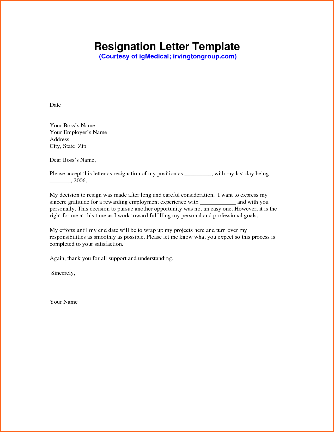 Sample Resignation Letter Template - Resignation Letter Sample Pdf Mechanical Engineering Resume Template