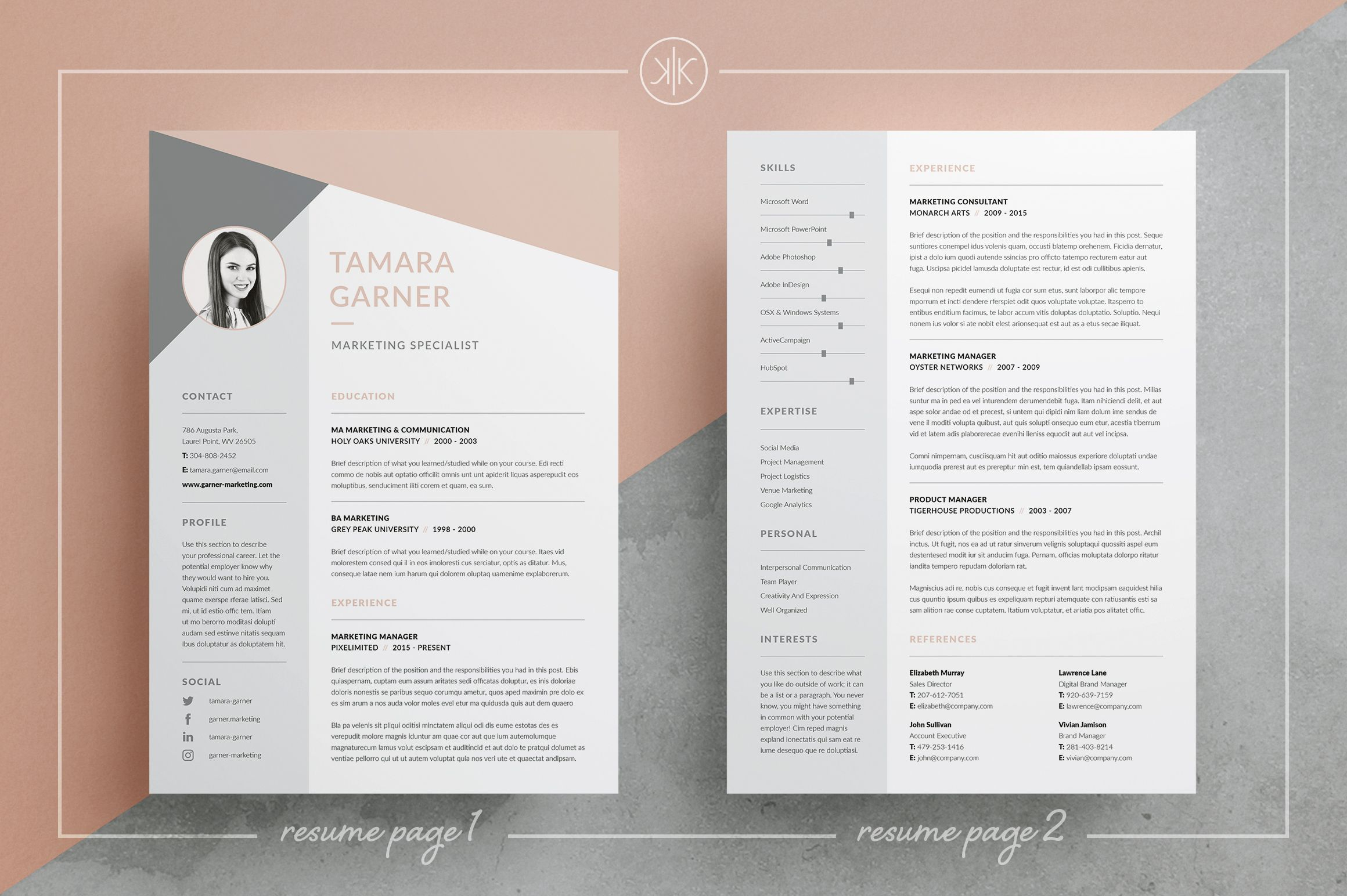 indesign letter template example-Resume CV 3 Page design Cover letter Templates Word 3-n