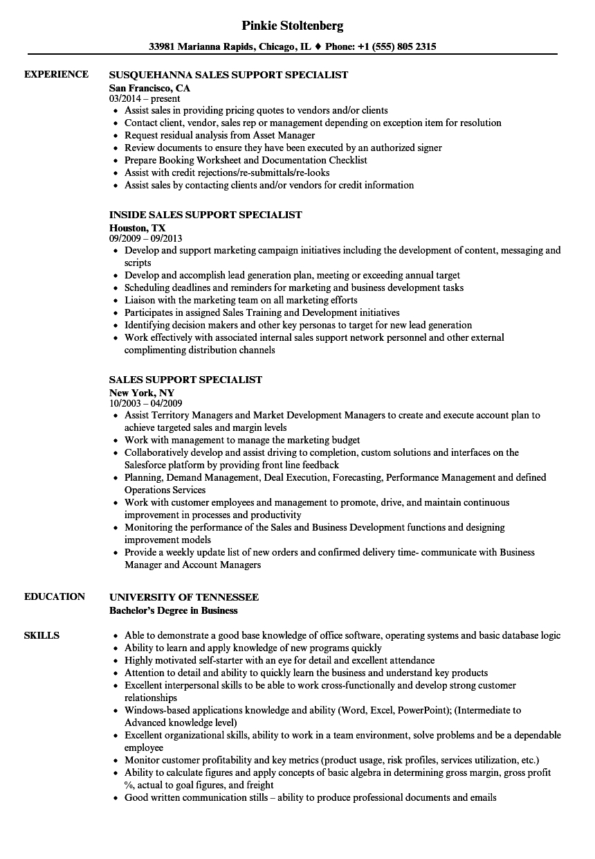 Aml Comfort Letter Template - Sales Support Specialist Resume Samples