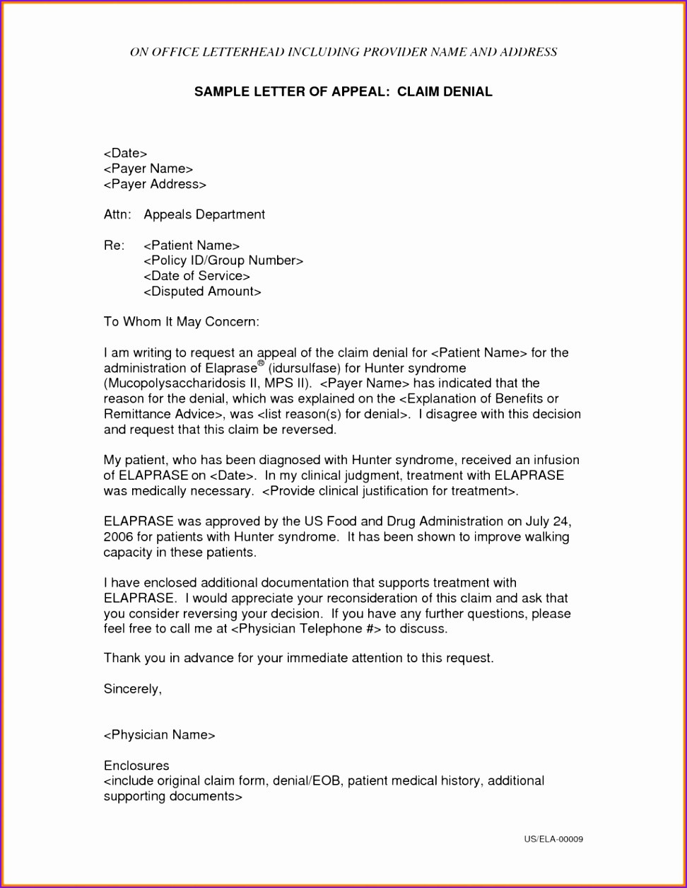 Disability Insurance Appeal Letter Template - Sample Appeal Letter format Best Sample Appeal Letter for social