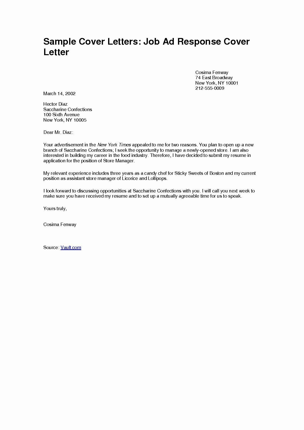 sample cover letter examples for internal position