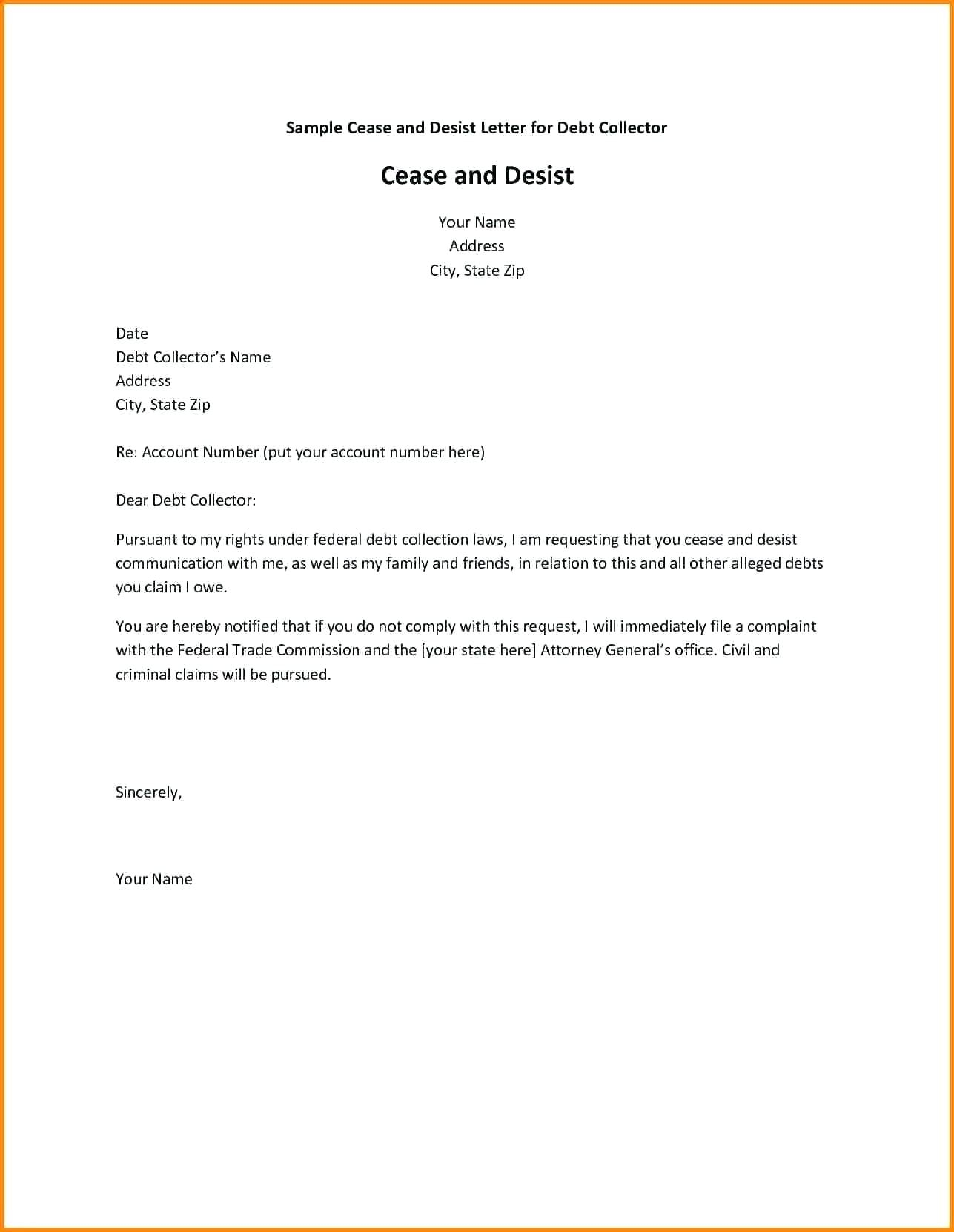 Cease and Desist Letter Breach Of Contract Template - Sample Cease and Desist Letter to former Employee Ideas