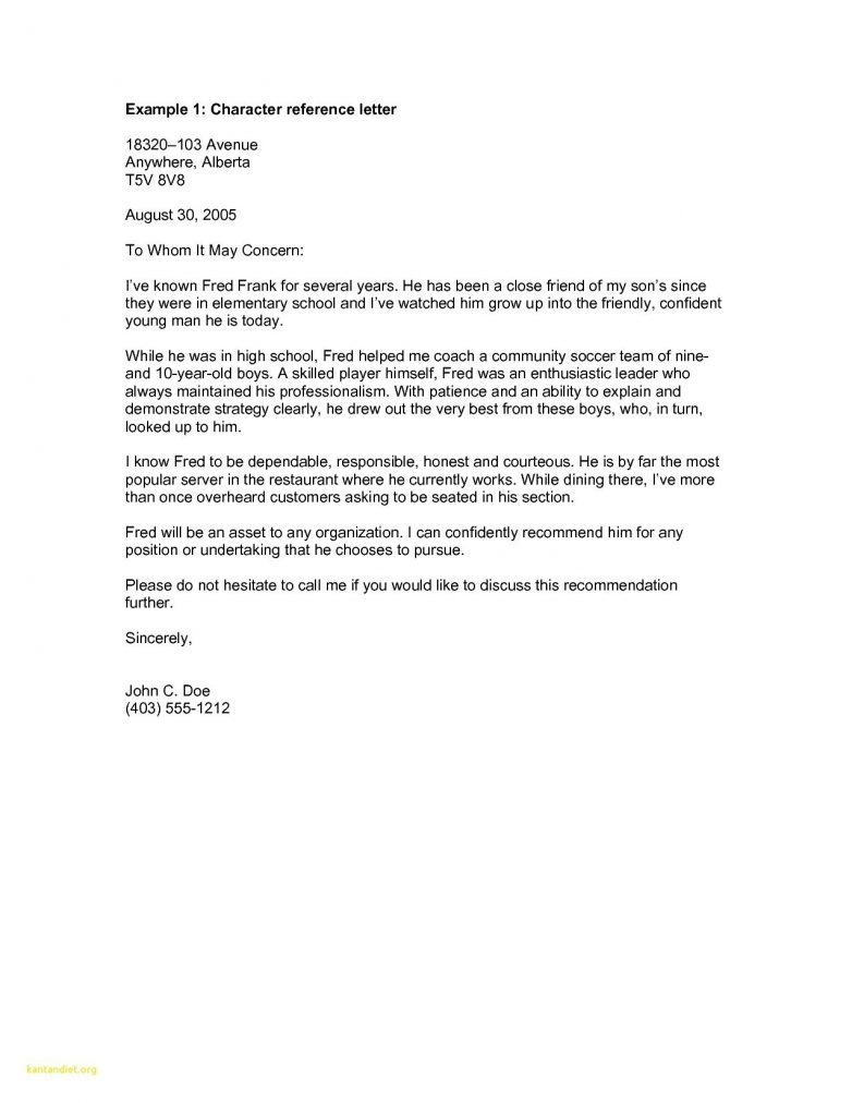 Good Character Reference Letter Template - Sample Certificate Good Moral Character for Employee Copy