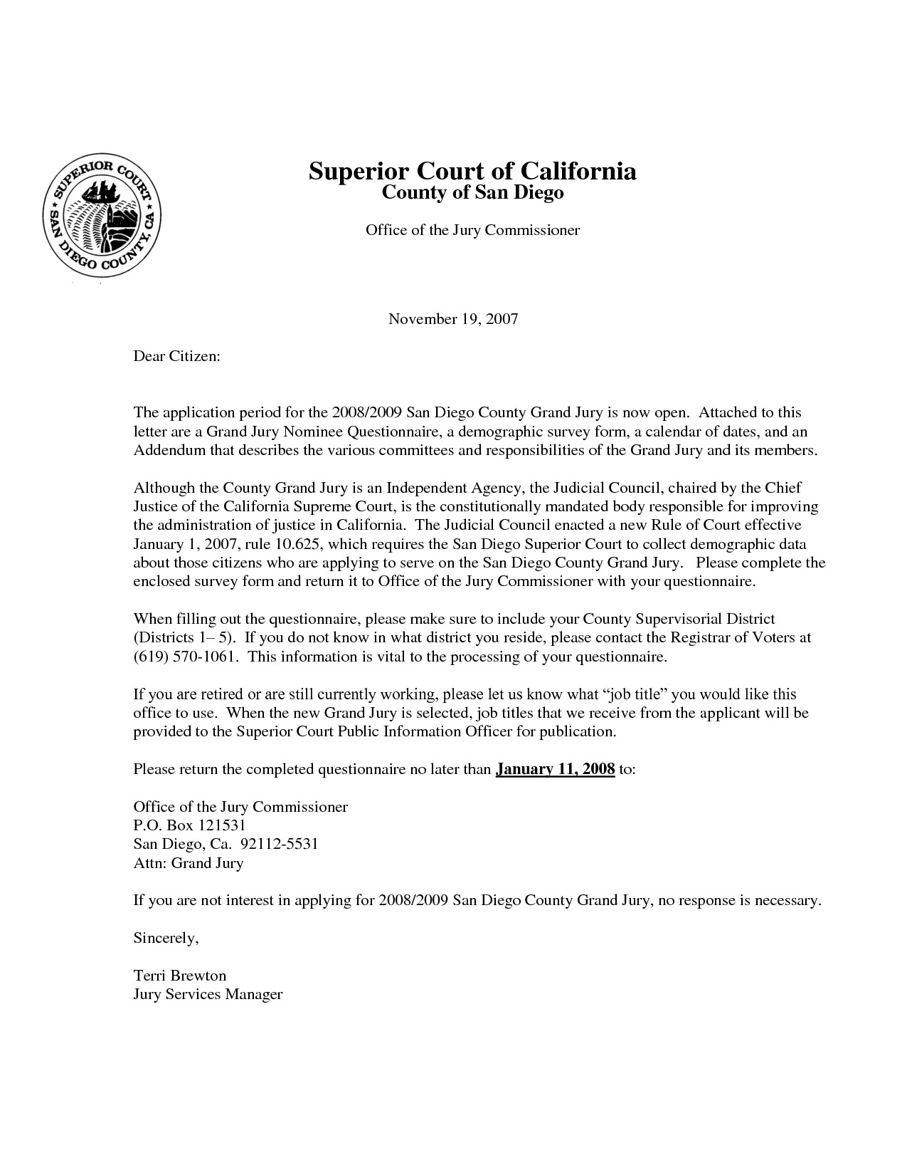 Letter To The Court Template