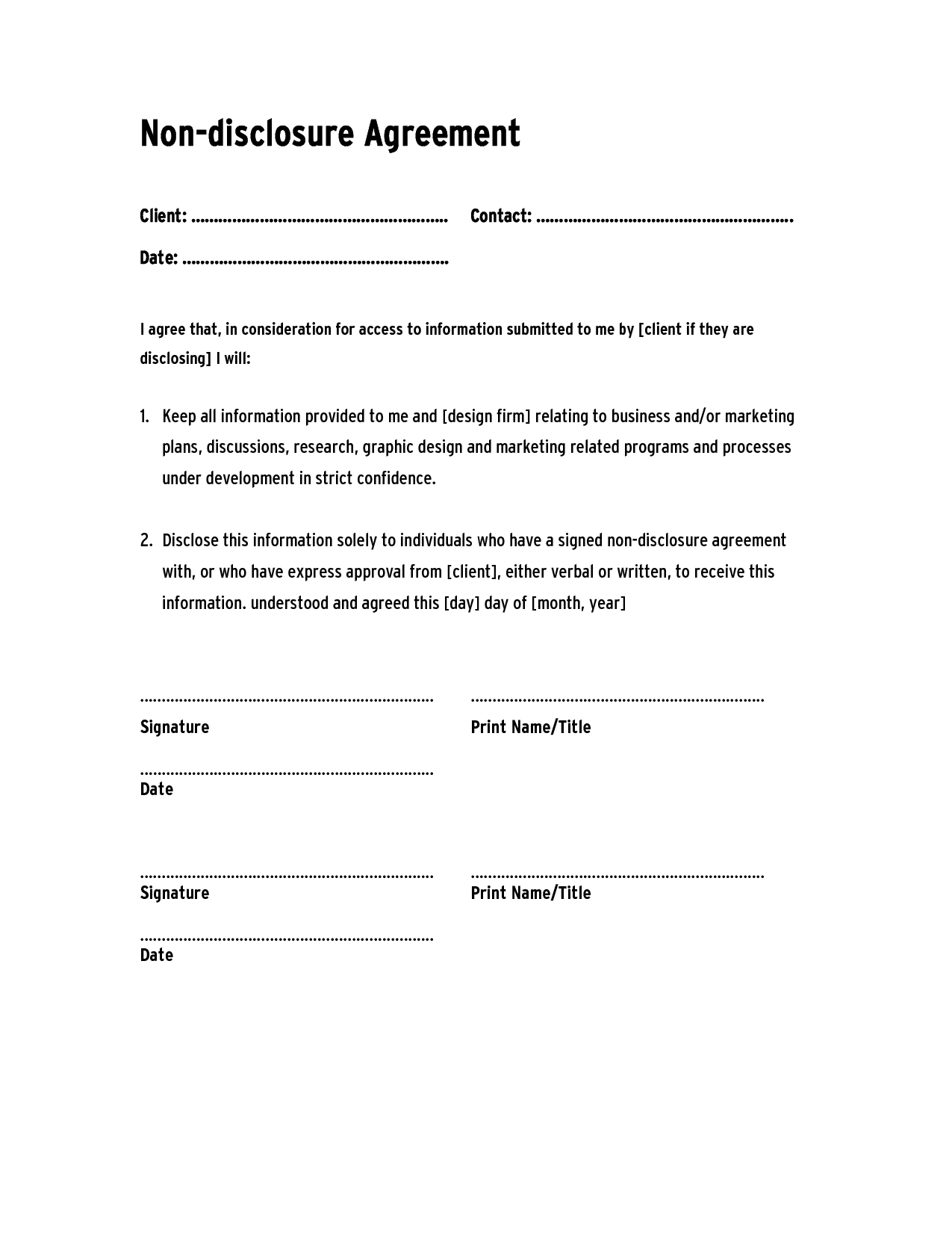 Letter Of Confidentiality And Nondisclosure Template Samples - Letter ...