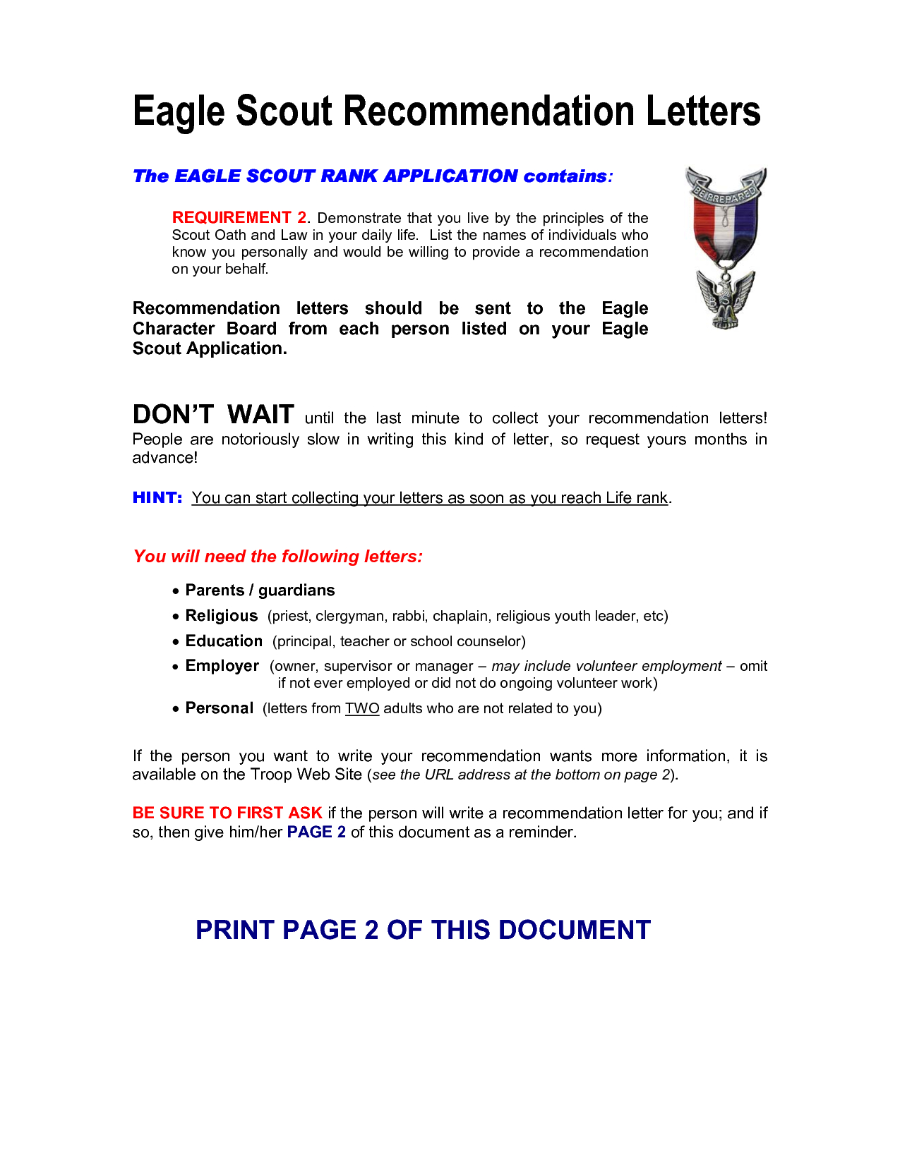 Eagle Recommendation Letter Template - Sample Eagle Re Mendation Letter Acurnamedia