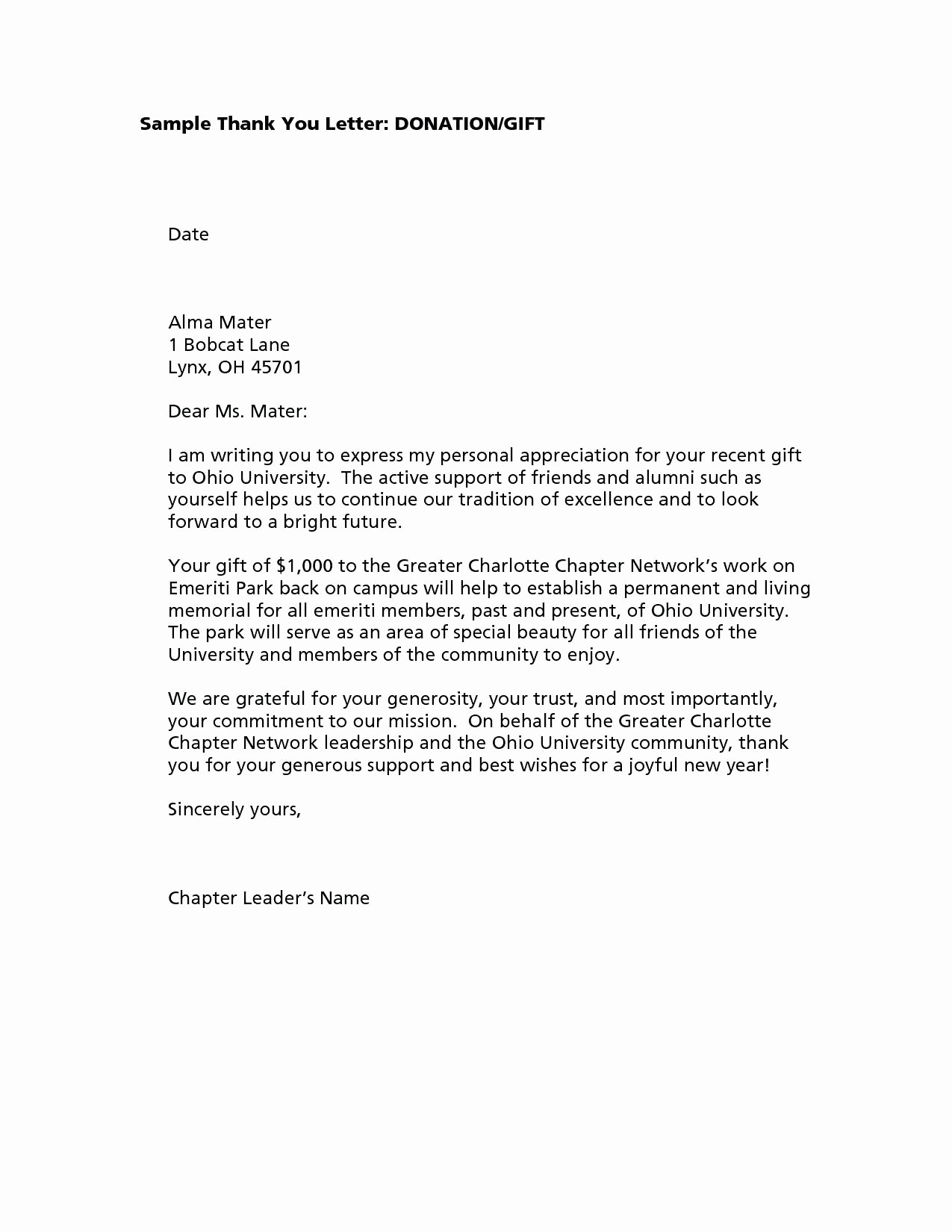Donation Acknowledgement Letter Template - Sample Gift Letter for Mortgage Luxury 20 Unique Hardship Letter for