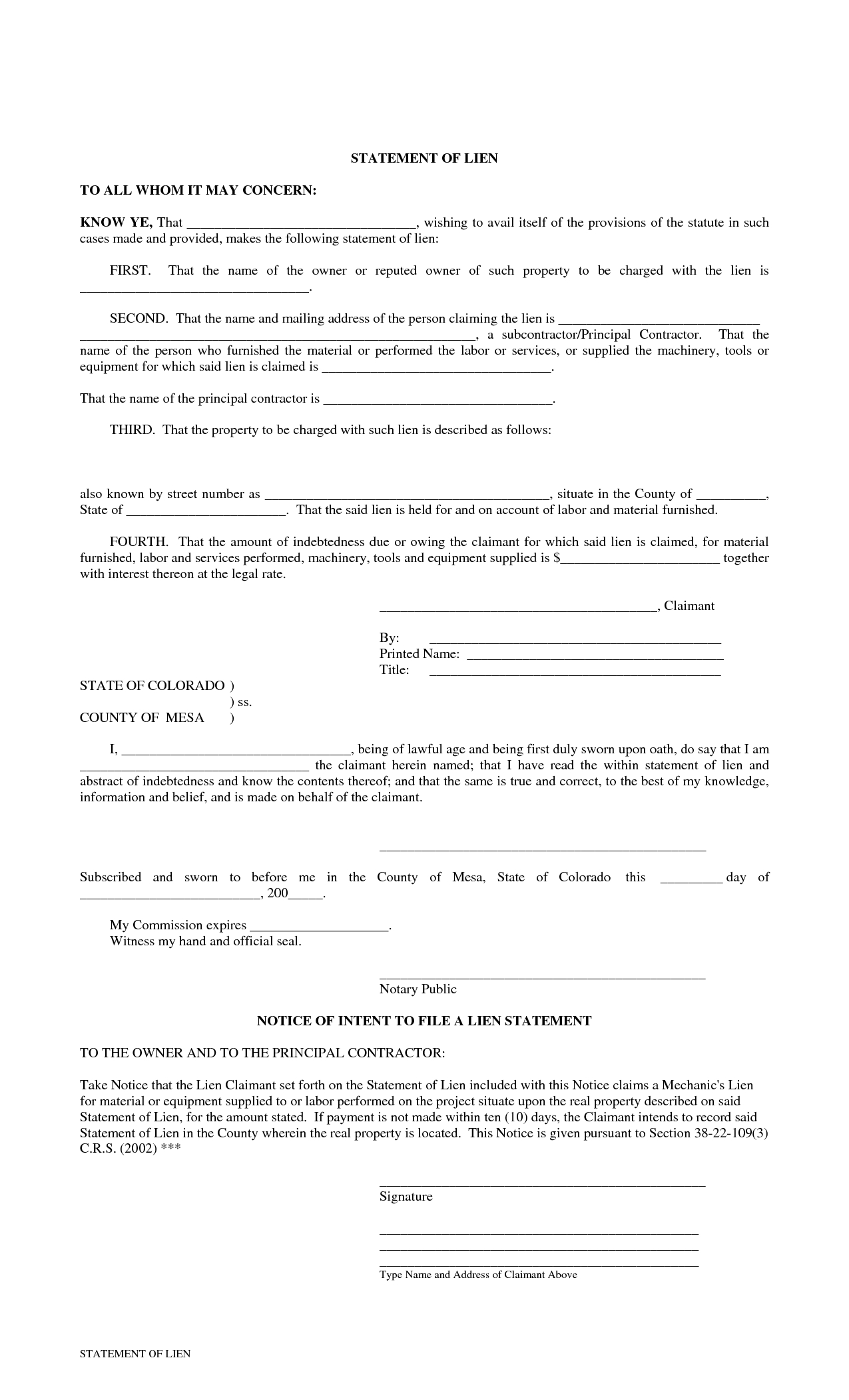 Letter Of Intent to File A Lien Template - Sample Letter Intent to Lien File Notice Example Best