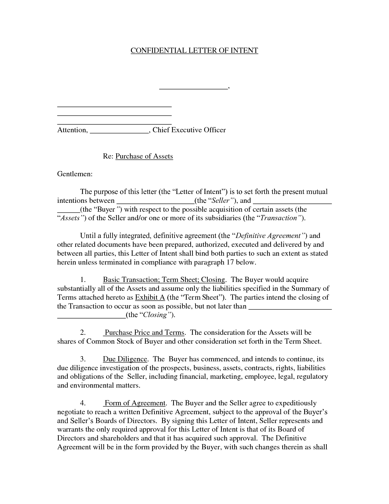 Actor Letter Of Intent Template - Sample Letter Intent to Purchase Property Template High