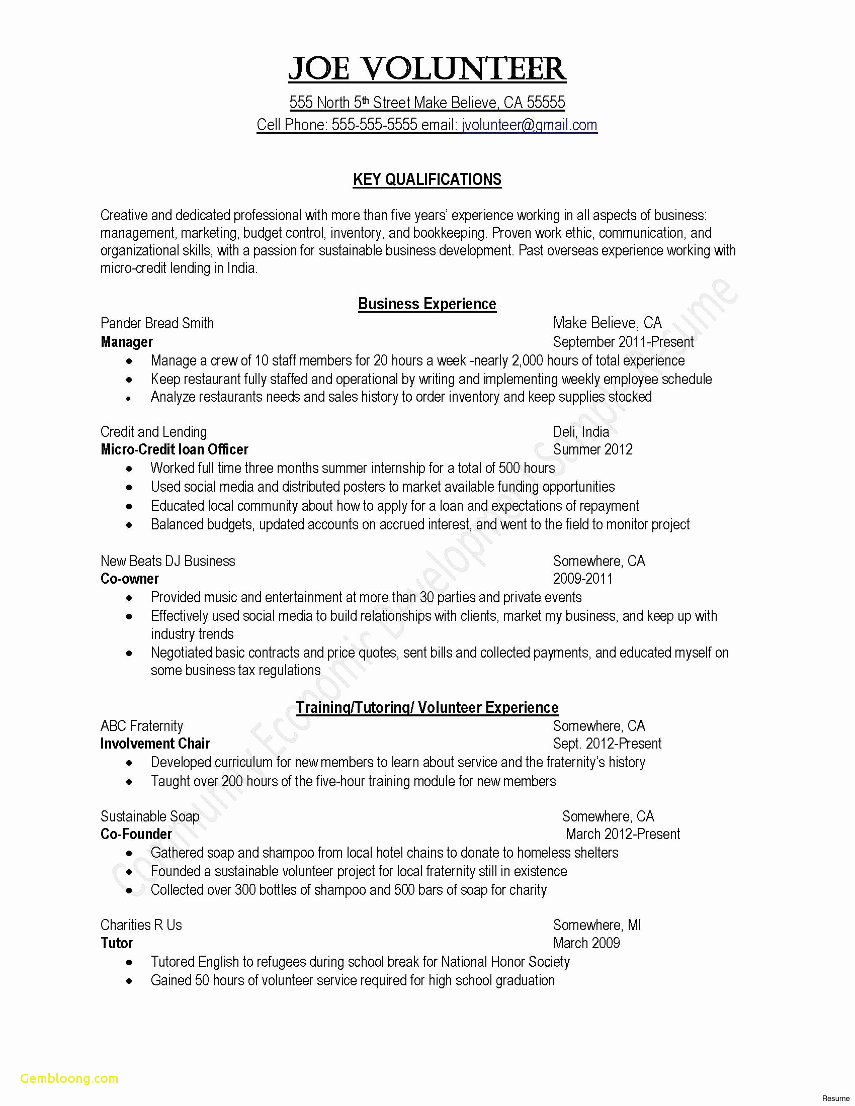 community service resume cover letter