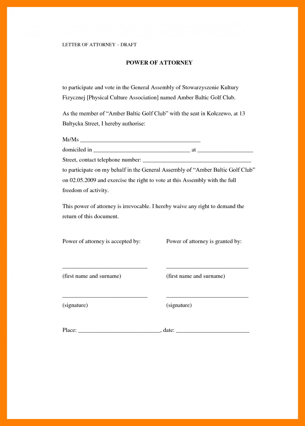 Power Of Attorney Resignation Letter Template Samples Letter Template