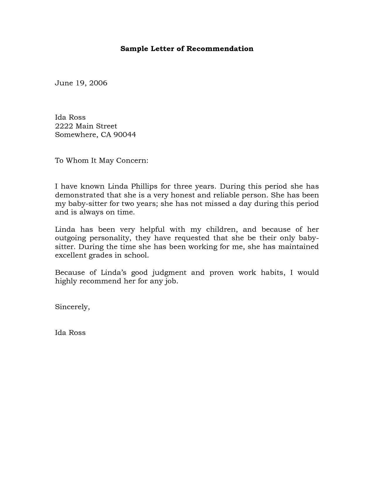 sample letter of recommendation template example-Sample Re mendation Letter Example 18-s