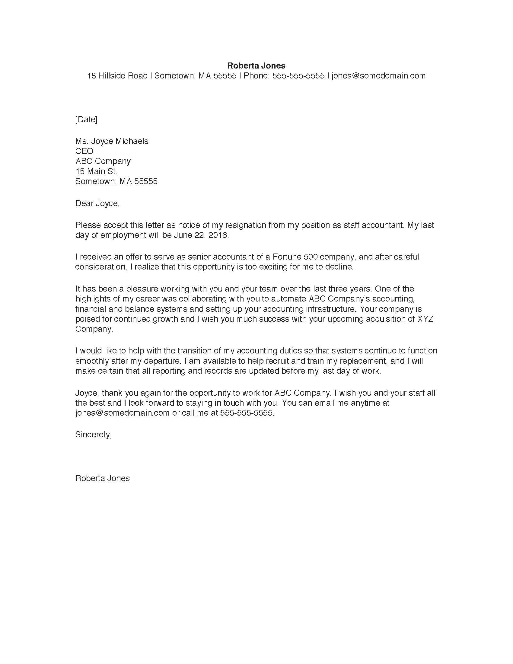 Cpa Letter for Self Employed Template - Sample Resignation Letter