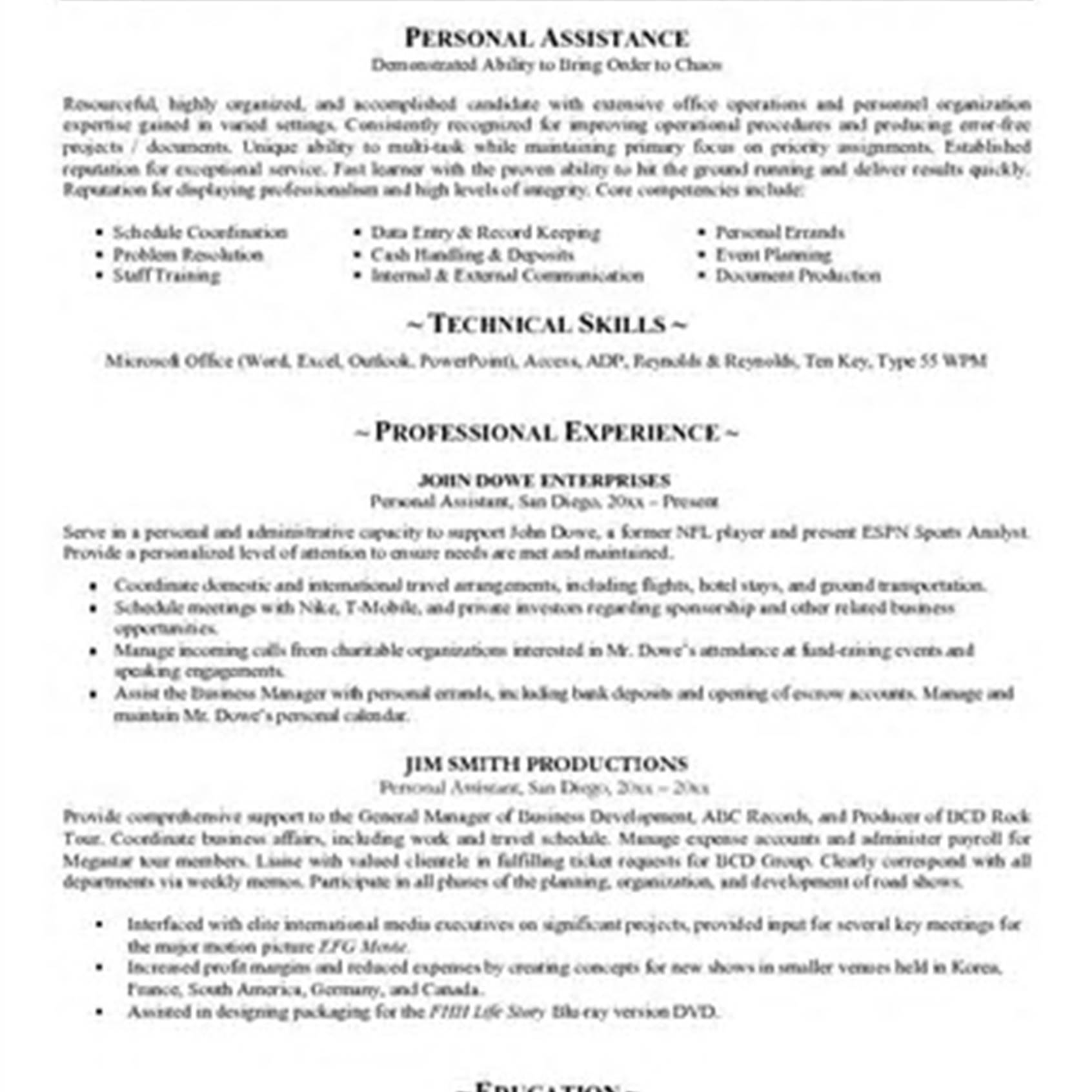 Personal Assistant Cover Letter Template Collection Letter