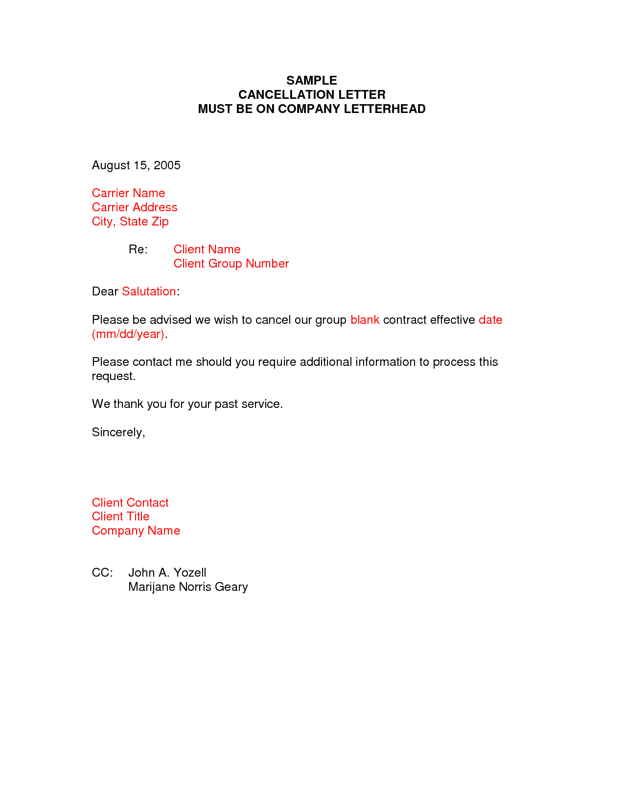Client Termination Letter Template Collection Letter Template Collection