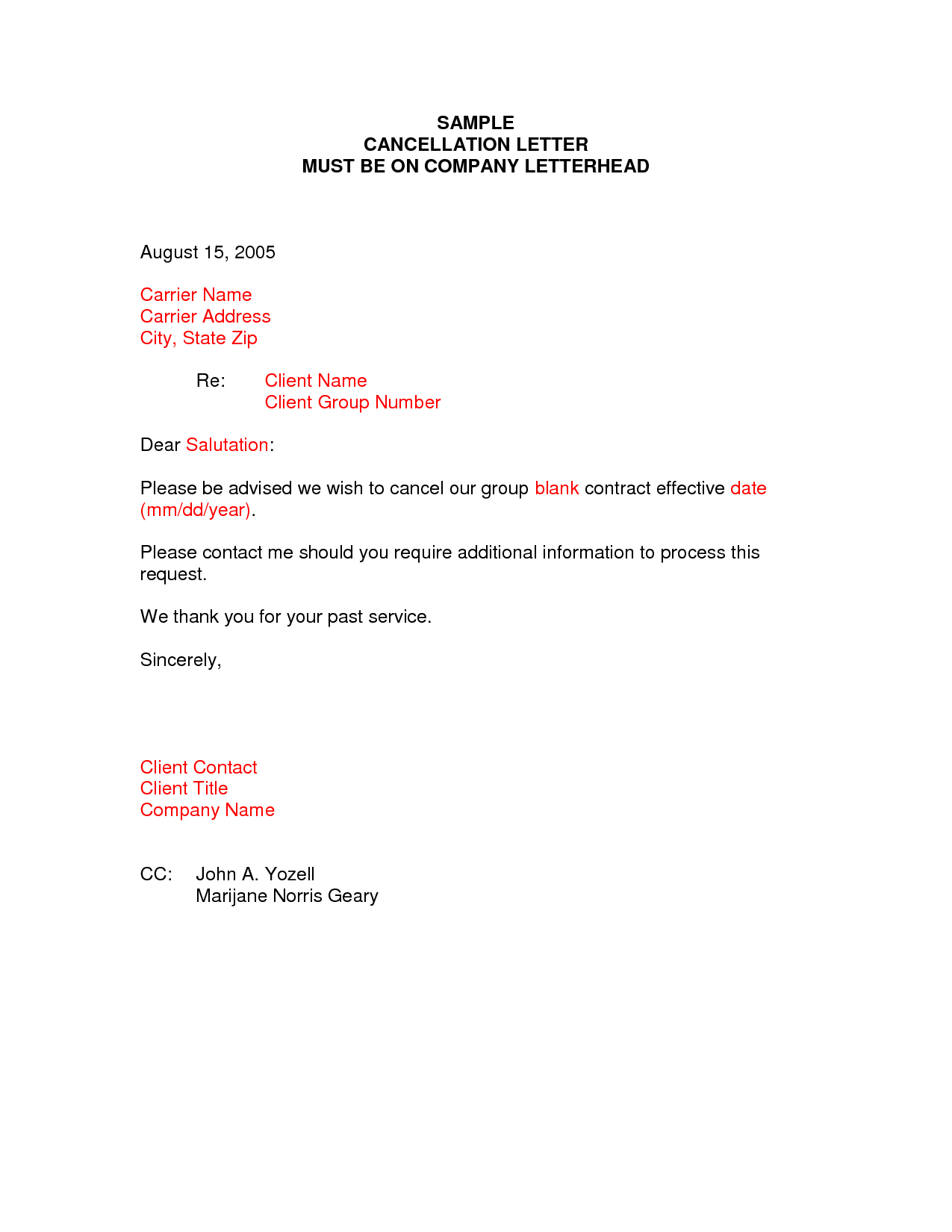 Extended Car Warranty Cancellation Letter Template Examples - Letter