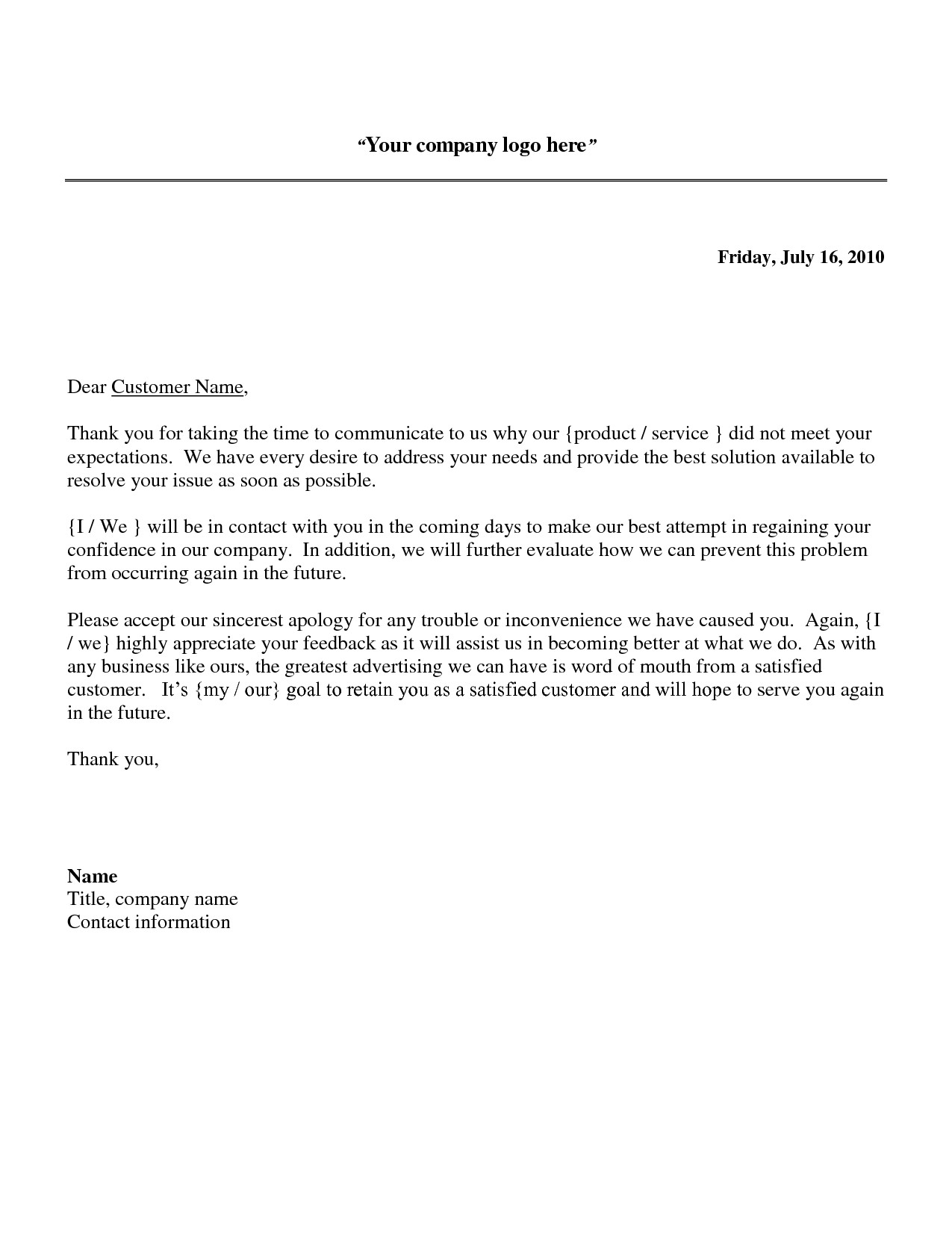 Reply to Patient Complaint Letter Template - Samples Response Letters to Customer Plaints Fresh Business