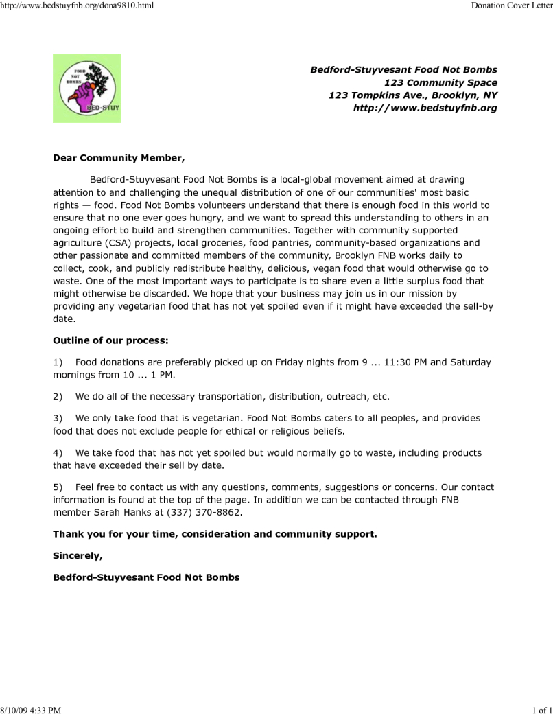 Food Donation Letter Template - School Food Drive Letter Sample