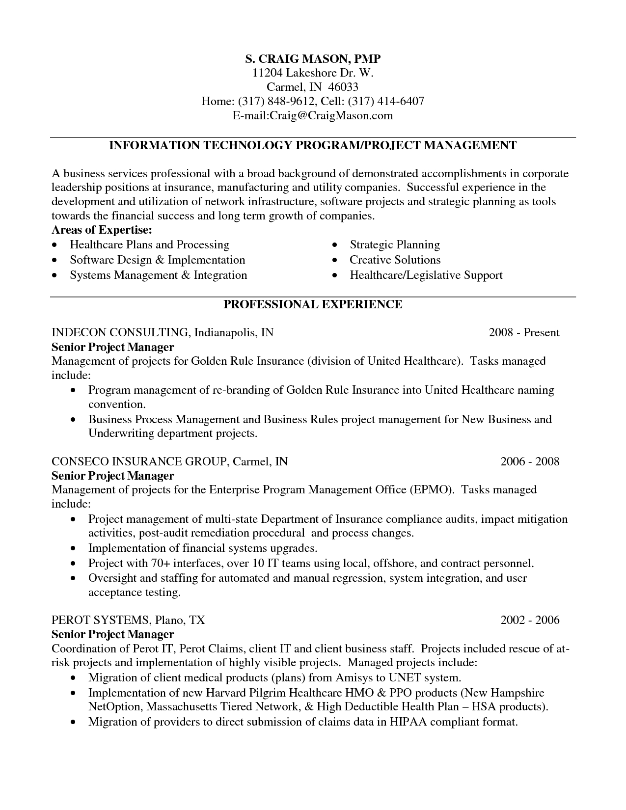 Cover Letter Template Healthcare - software Project Manager Resume software Project Manager Resume Mark