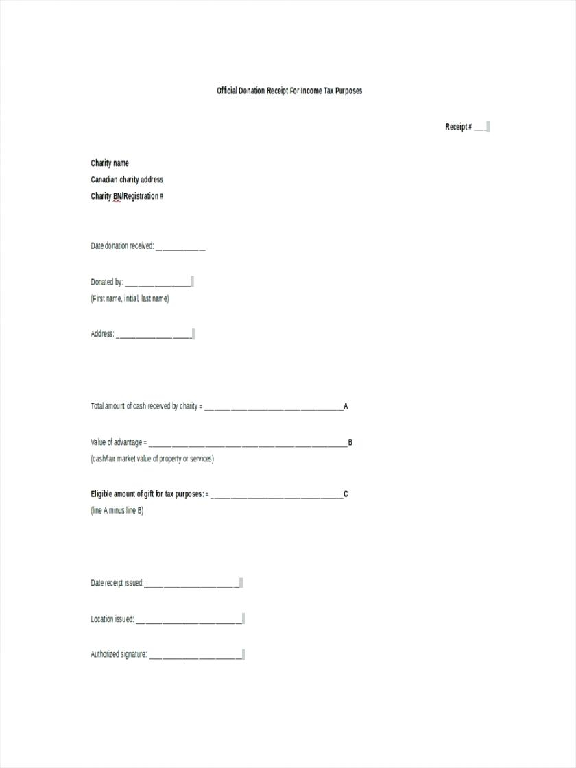 Sponsorship Receipt Template Word