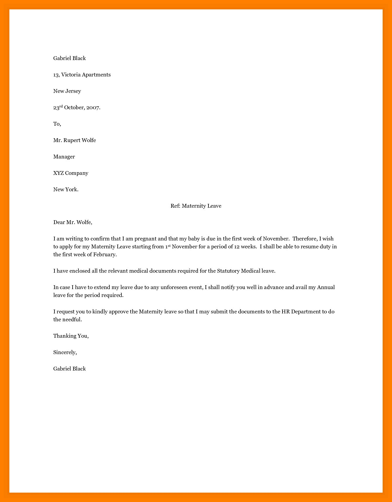 Vacation Request Letter Template - Template Letter Maternity Leave Employer Best Of 9 Sample Template