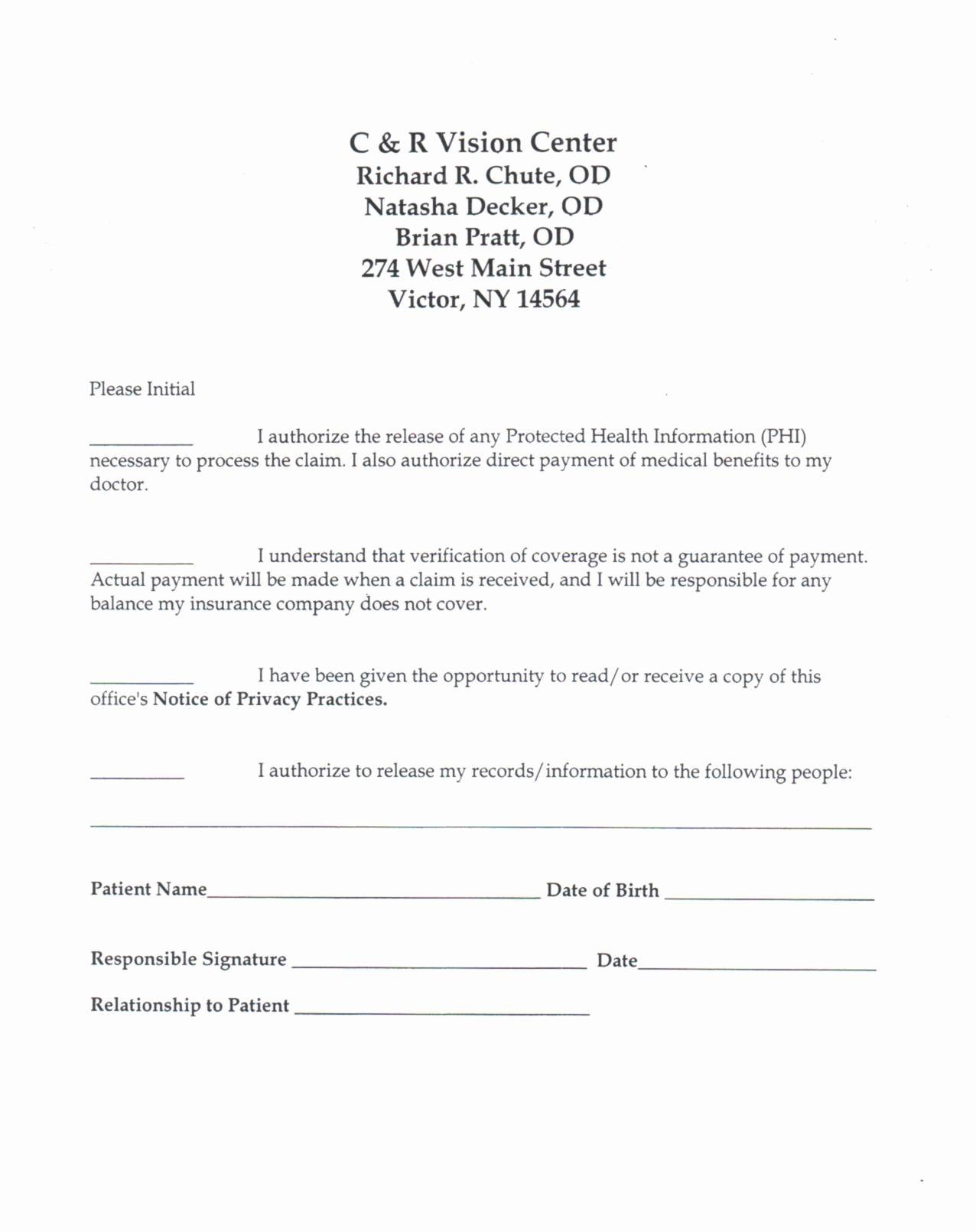 Authorization Letter To Request Medical Records