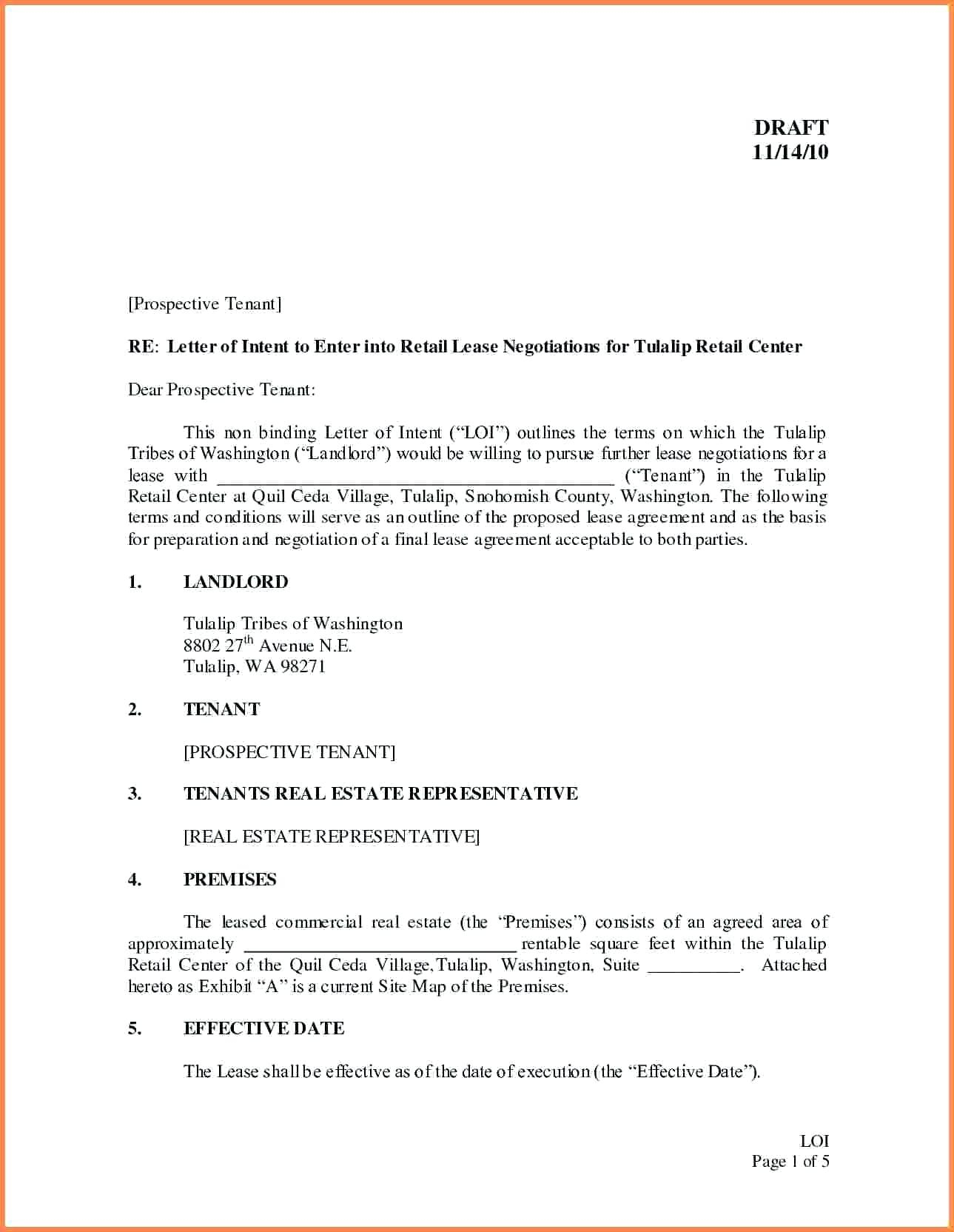 Sample Letter Of Intent For Business Every Last Template