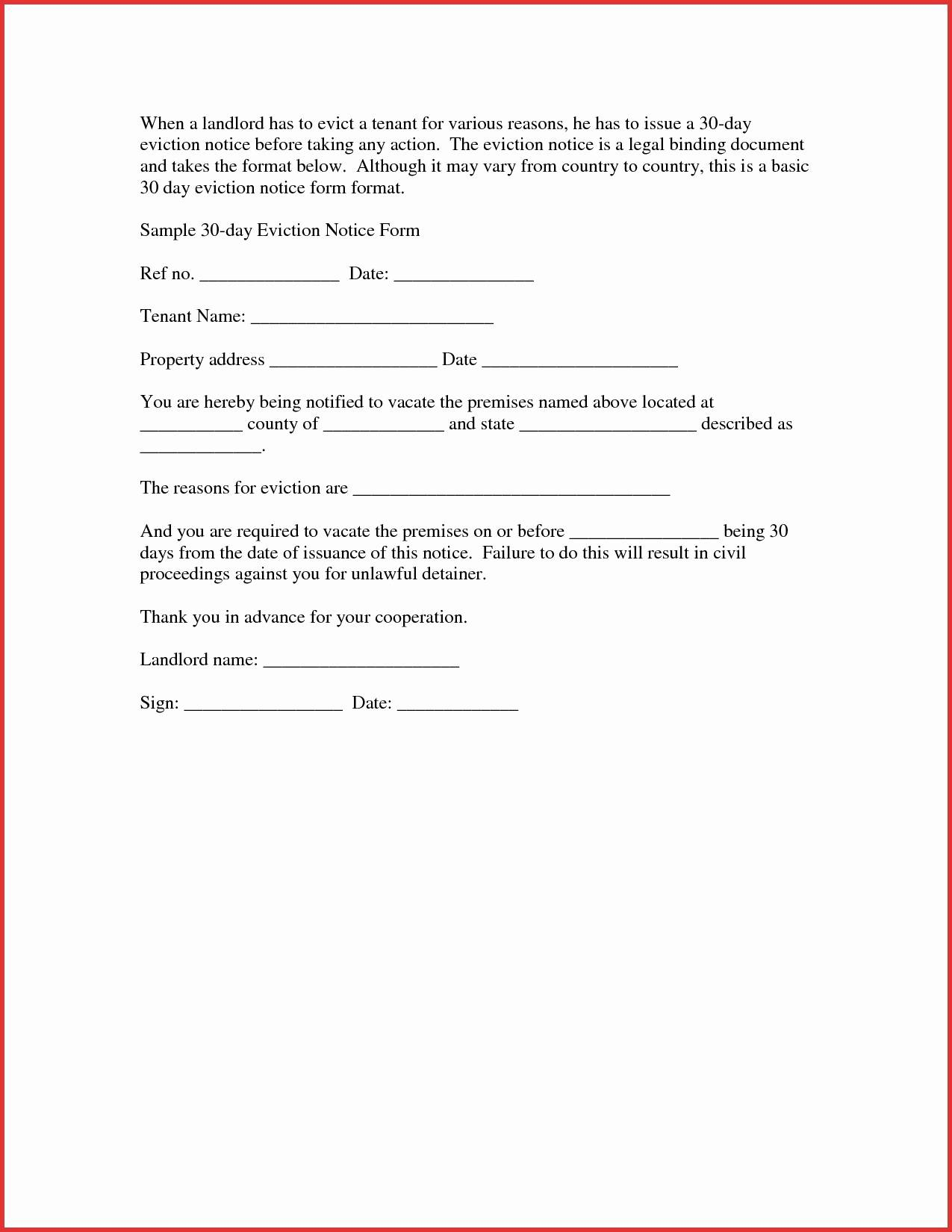 Free Tenant Eviction Letter Template - Tenant Eviction Letter Template Best Free Eviction Notice