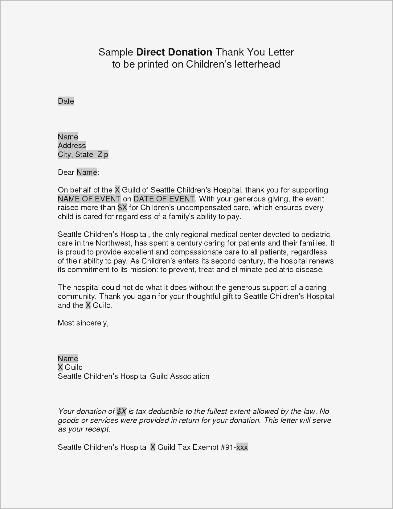 Non Profit Thank You Letter Template - Thank You Letter for Contribution Ideas