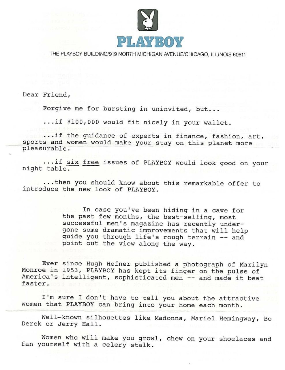 direct mail letter template example-This was my first of three winning direct mail sales letters for Playboy It won a Gold Folio Award 11-n