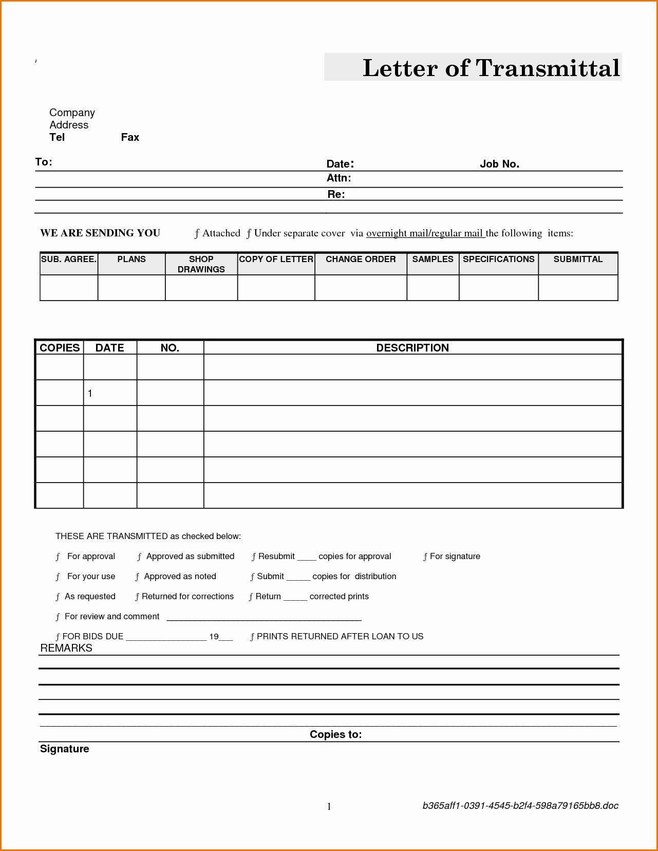 letter of transmittal template doc example-Transmittal form Sample Template New Construction Transmittal Letter Template 19-b