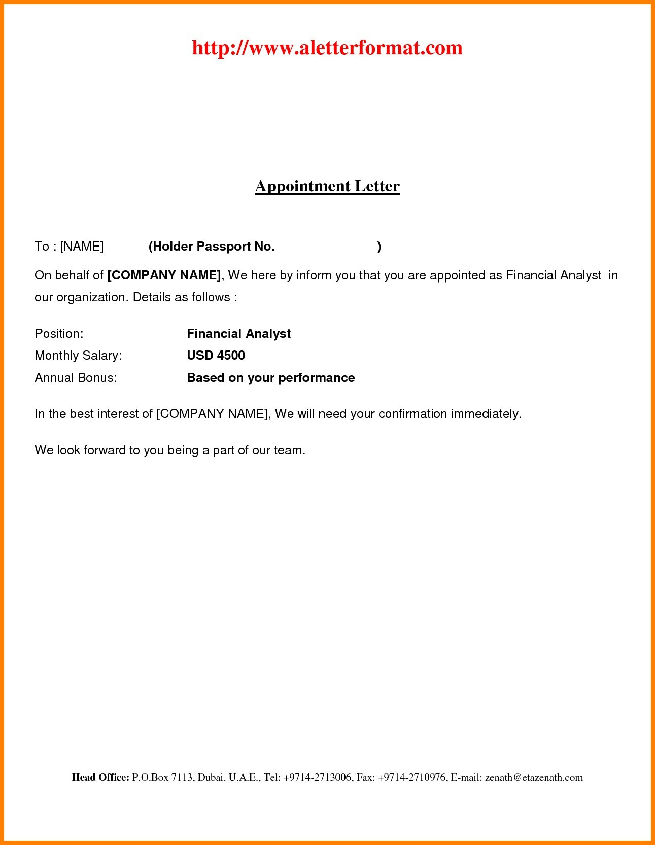 Employment Offer Letter Template Word - Unique Job Fer Letter Template Word