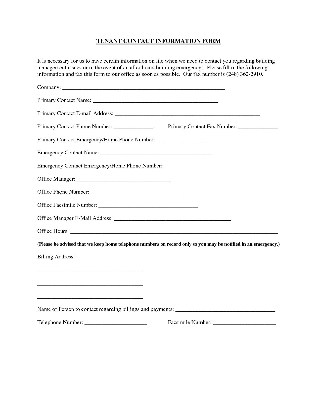 Landlord Eviction Letter Template - Updated Contact Information form Template Acurnamedia