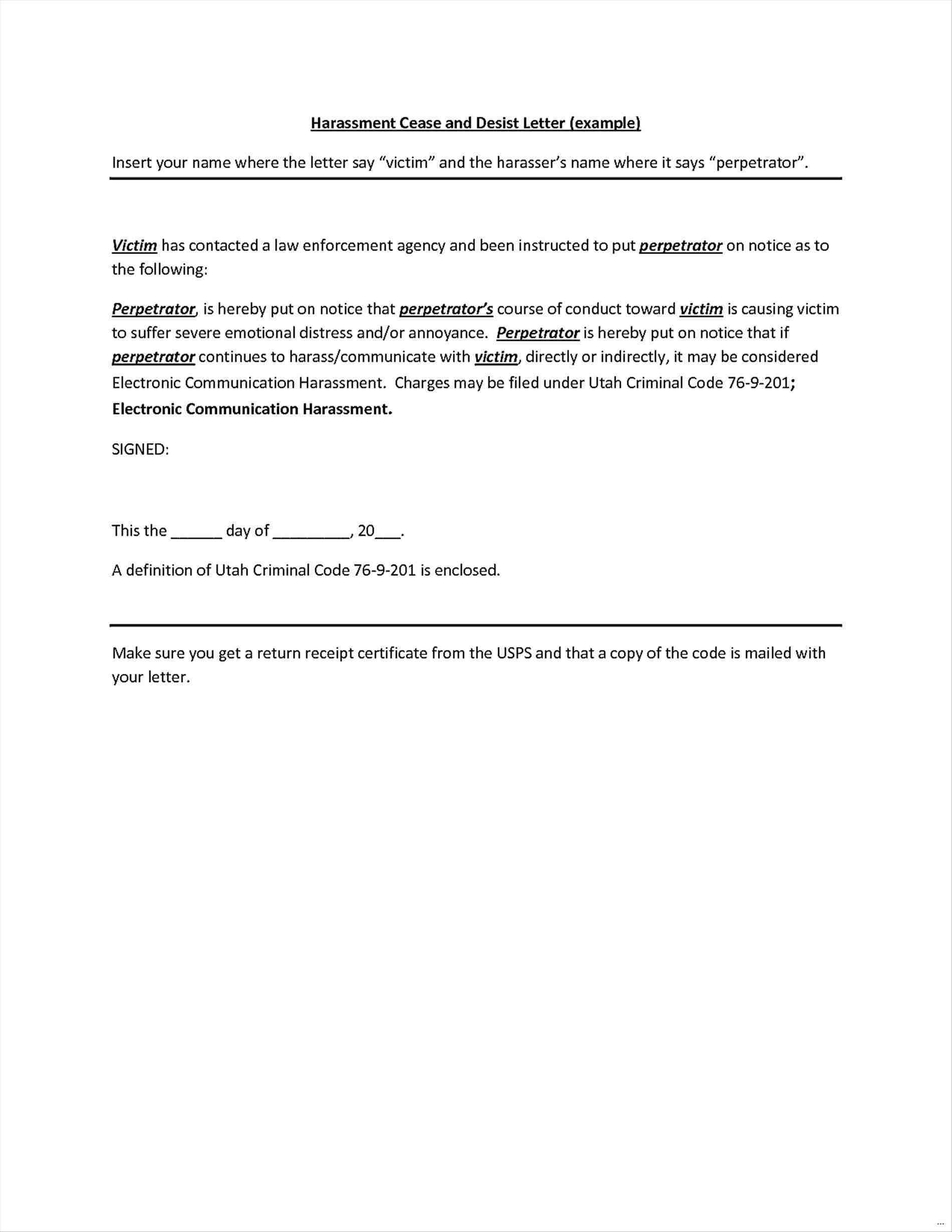 Free Cease and Desist Letter Template for Harassment - What is A Cease and Desist Letter Awesome Cease and Desist Template