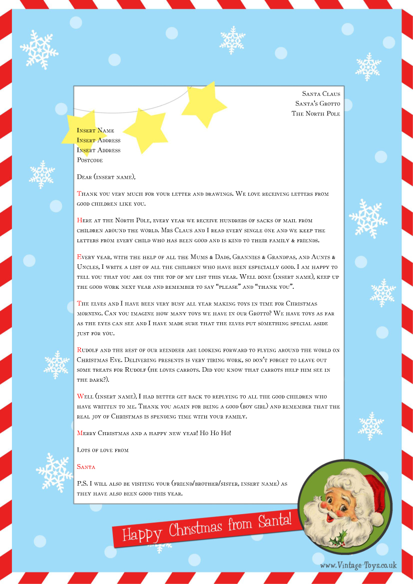 Free Printable Letter From Santa Template - Word Santa Letter Template Acurnamedia